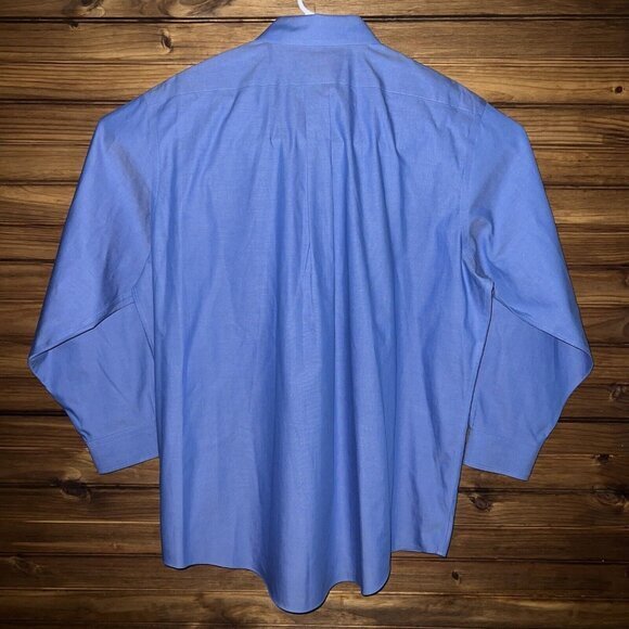 Brooks Brothers Dress Shirt 17.5 4/5‎ Non Iron Supima Cotton Solid Blue Classic - Picture 2 of 9